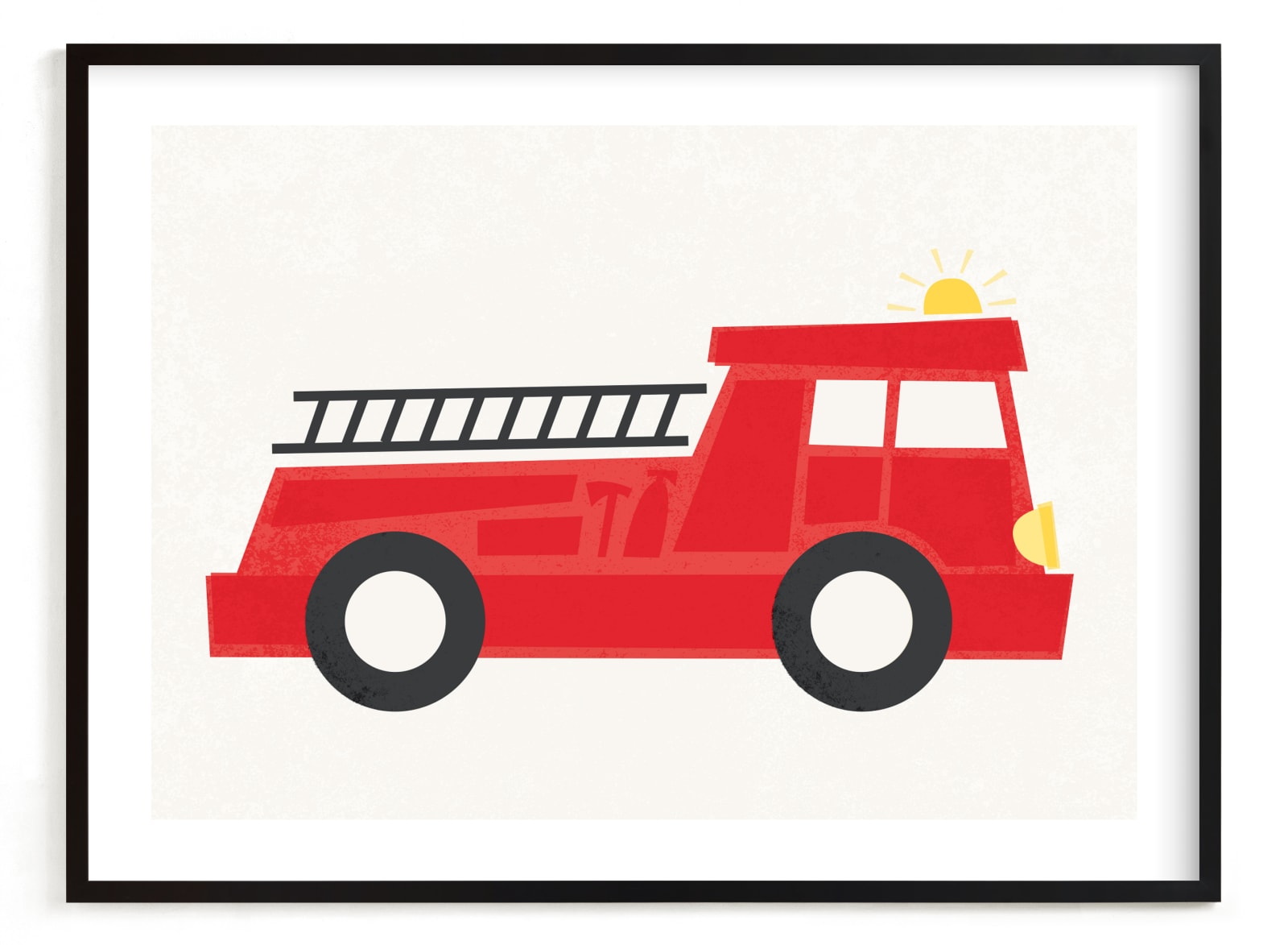 "Fierce Firetruck" - Art Print by Jessie Steury in beautiful frame options and a variety of sizes.