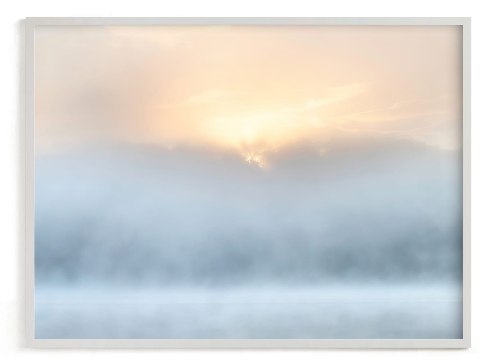 "Serene Misty Sunrise 2" by Julia Preminger in beautiful frame options and a variety of sizes.