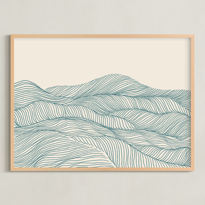 "Rolling Hills" - Art Print in Sage Hills by Jayne Alfieri - Framed