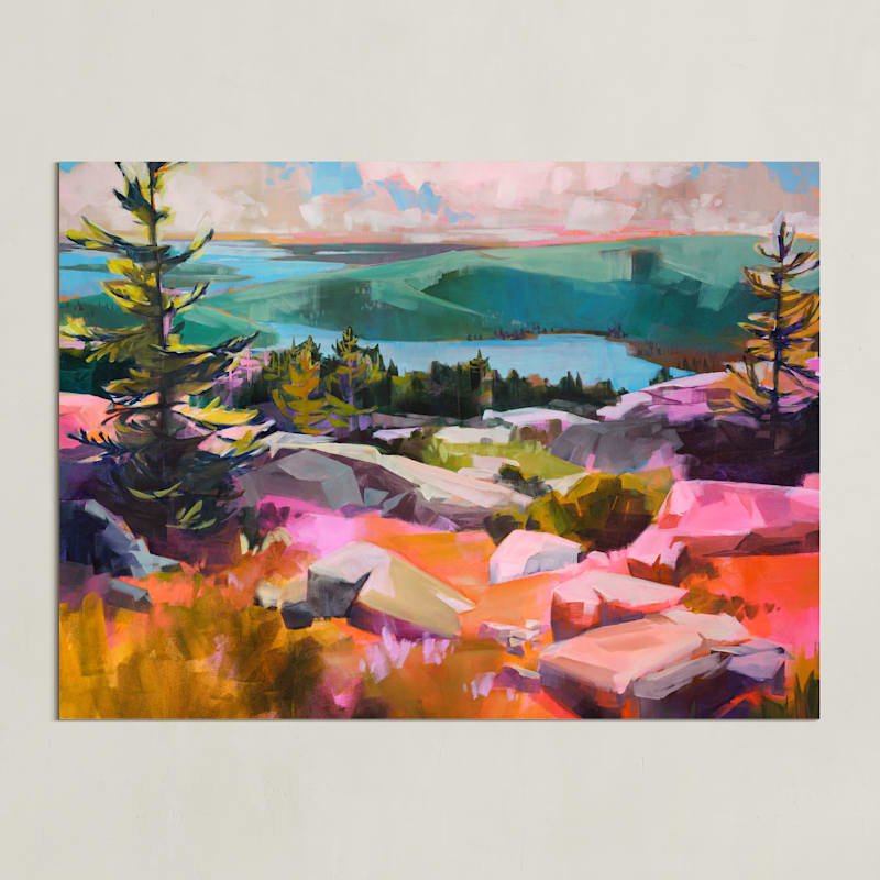 "Look Out" - Art Print in Coral by Jess Franks - Unframed