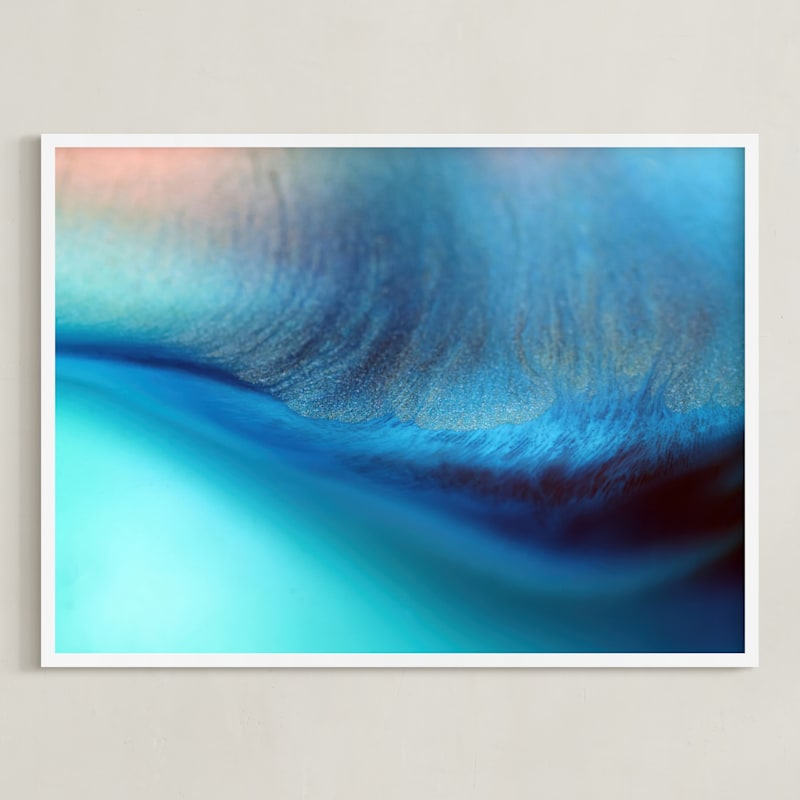 "Wave Flow" - Art Print in Aqua by Heather Young Art - Framed
