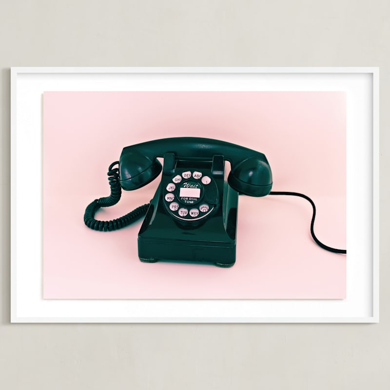 "Call Me Maybe 3" - Art Print in Baby Pink by Deborah Chou - Framed