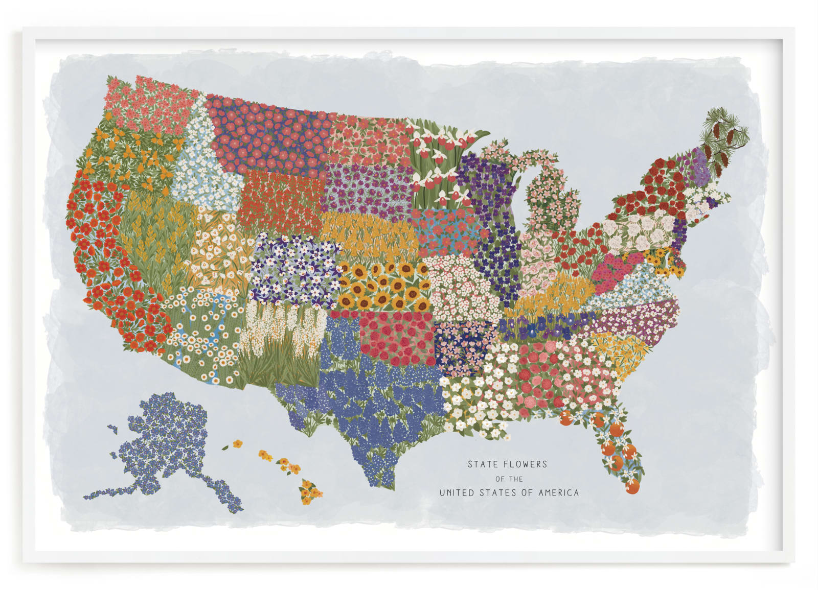 "USA in Bloom" - Limited Edition Art Print by Jenna Holcomb in beautiful frame options and a variety of sizes.