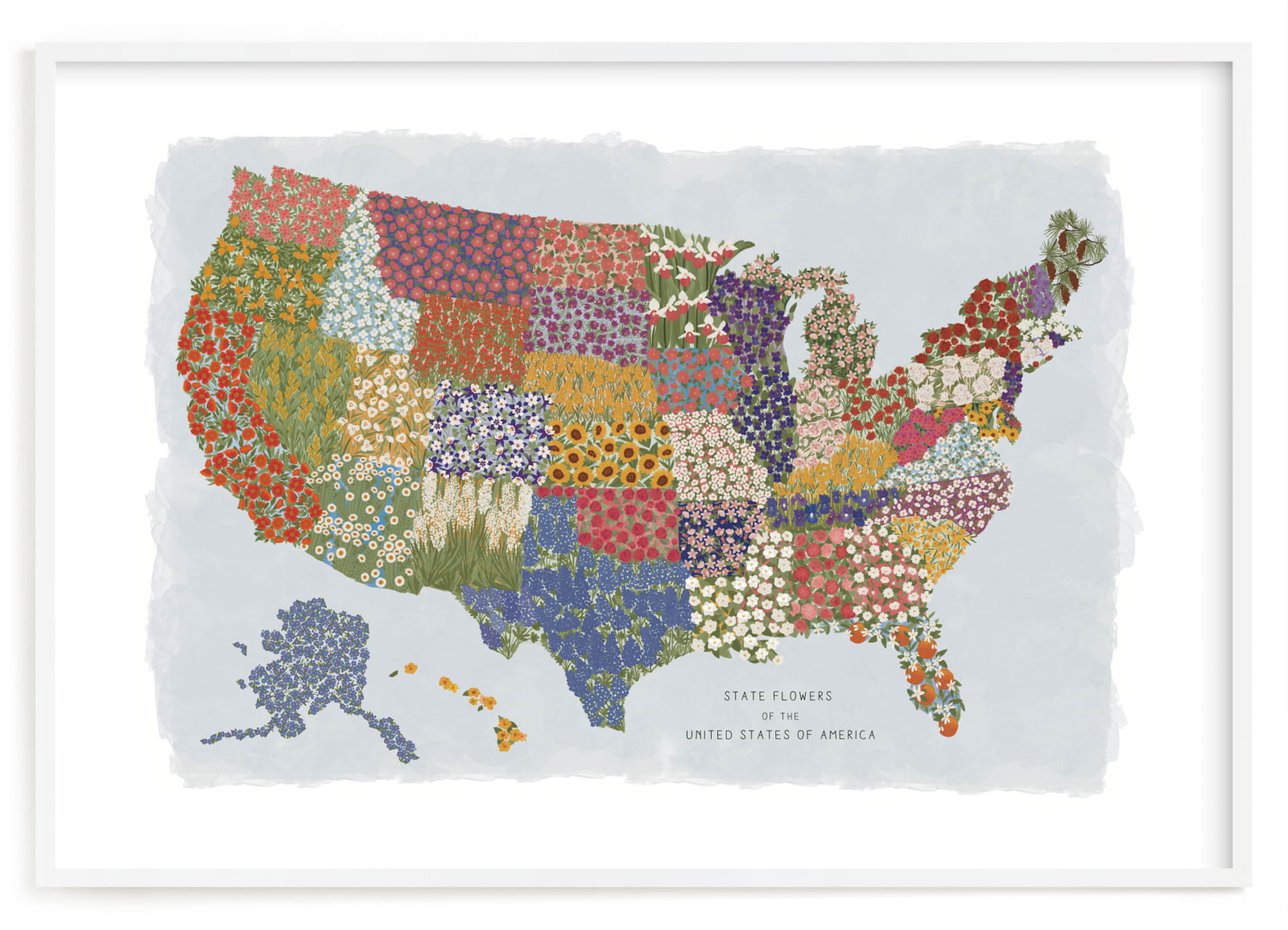 "USA in Bloom" - Limited Edition Art Print by Jenna Holcomb in beautiful frame options and a variety of sizes.