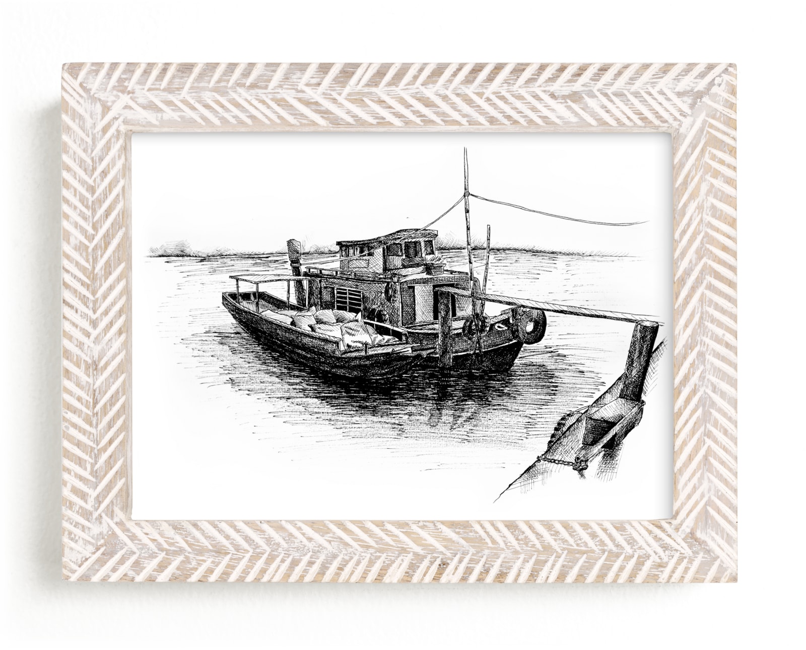 "Another Sketchy Boat " - Art Print by Tung Tram in beautiful frame options and a variety of sizes.