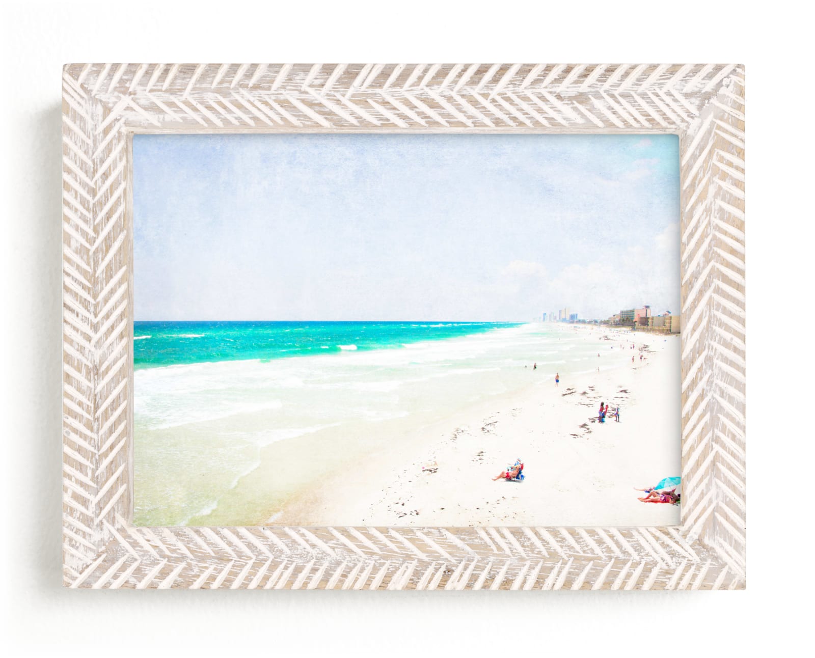 "Vintage Beach Scene" - Art Print by Mary Ann Glynn-Tusa in beautiful frame options and a variety of sizes.