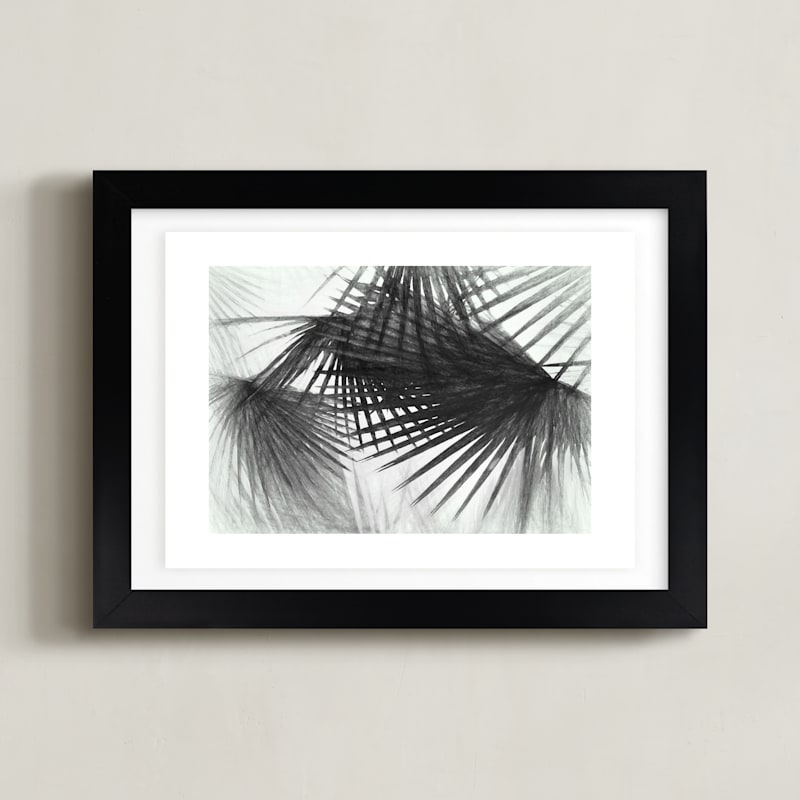 "Ghost Palms" - Art Print in grey by Brian Lee - Framed