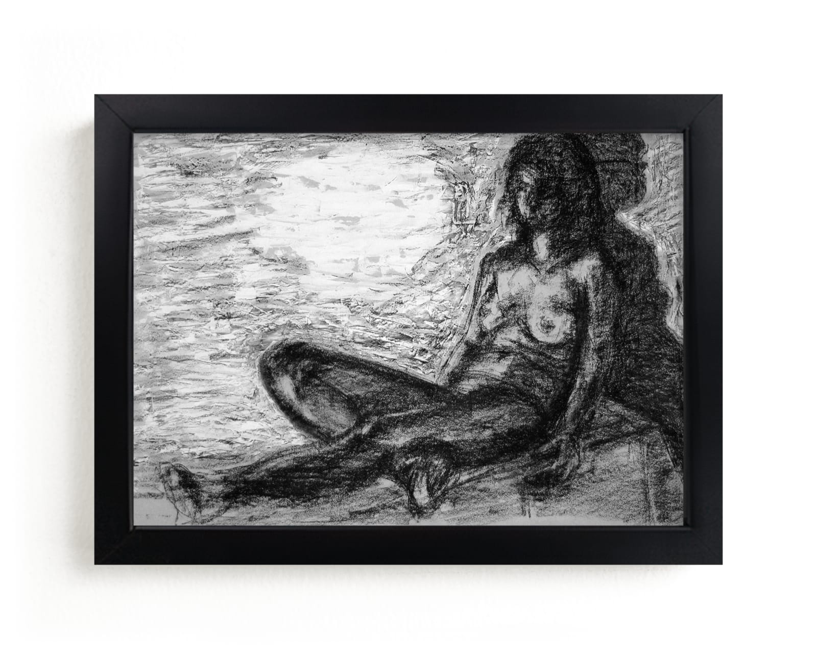"Nude against the wall " - Limited Edition Art Print by Attila in beautiful frame options and a variety of sizes.