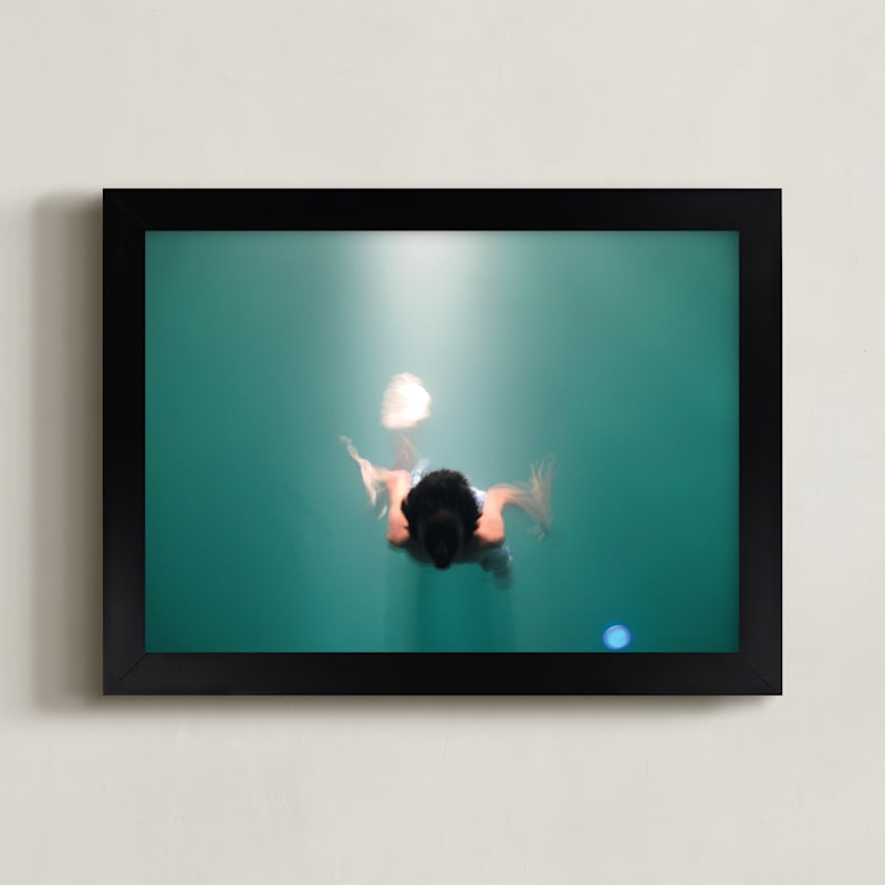 "Pool Illumination" - Art Print in Sea green by Georgia Tankard - Framed