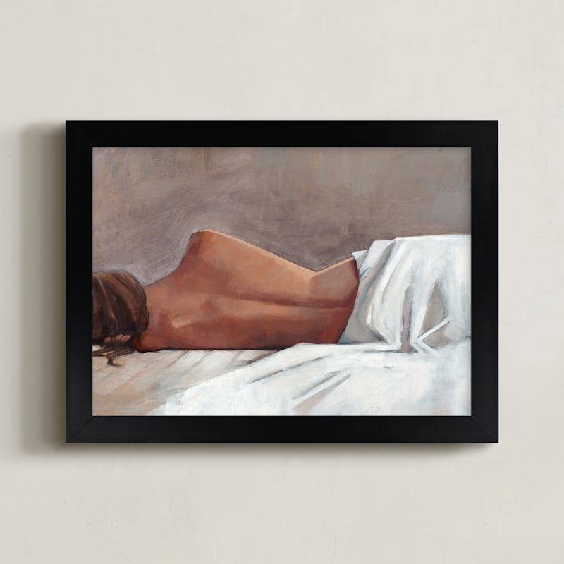 "Draped Figure Study in White" - Open Edition Fine Art Print by Rachel Nelson in beautiful frame options and a variety of sizes.