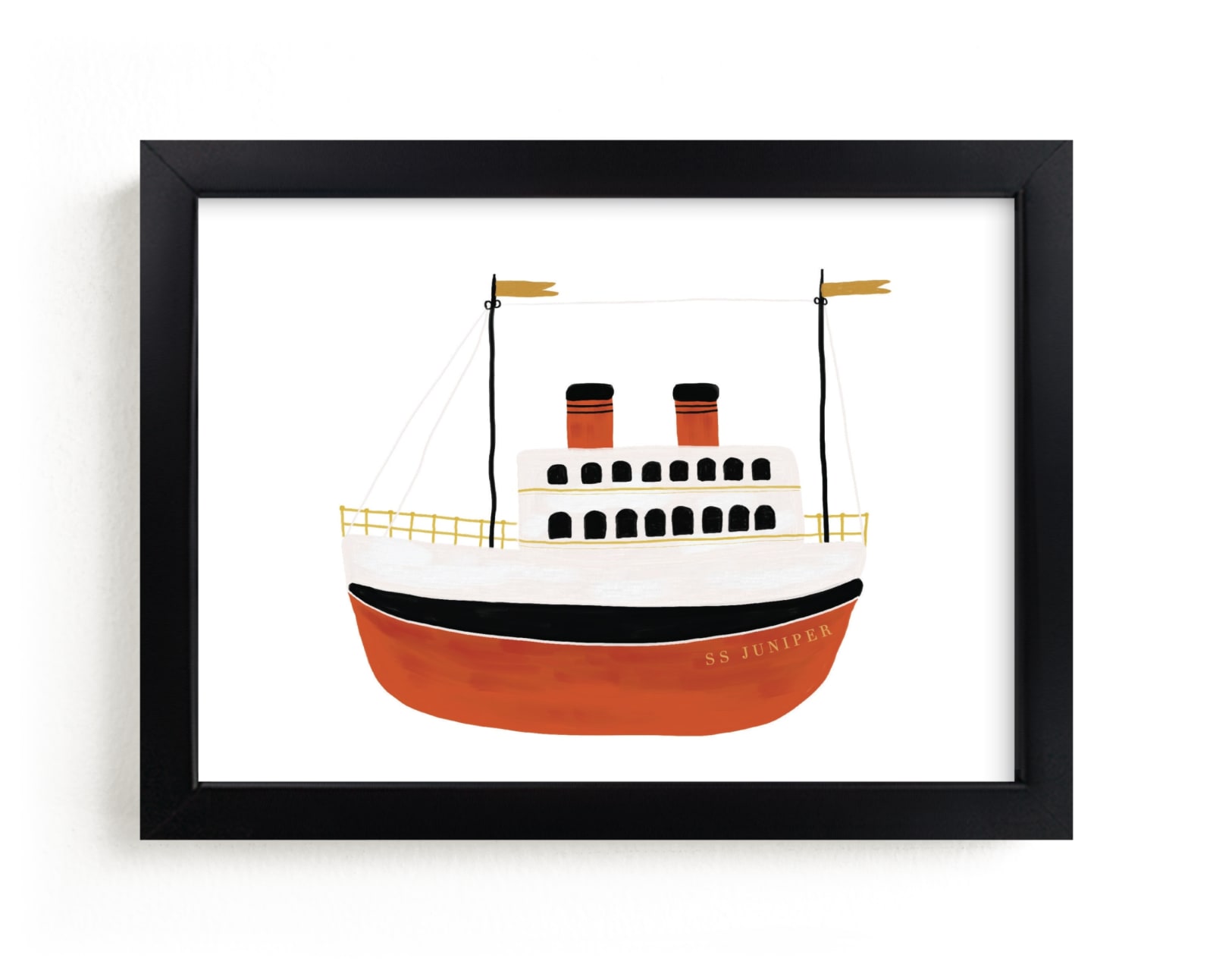 "Schooner II" - Custom Open Edition Children's Art Print by Maja Cunningham in beautiful frame options and a variety of sizes.