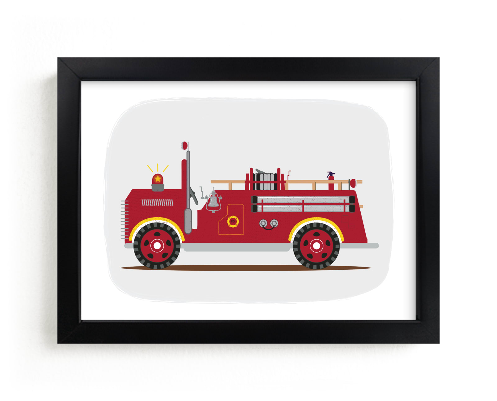 "Red Fire Truck #2" - Limited Edition Art Print by Rebecca Marchese in beautiful frame options and a variety of sizes.
