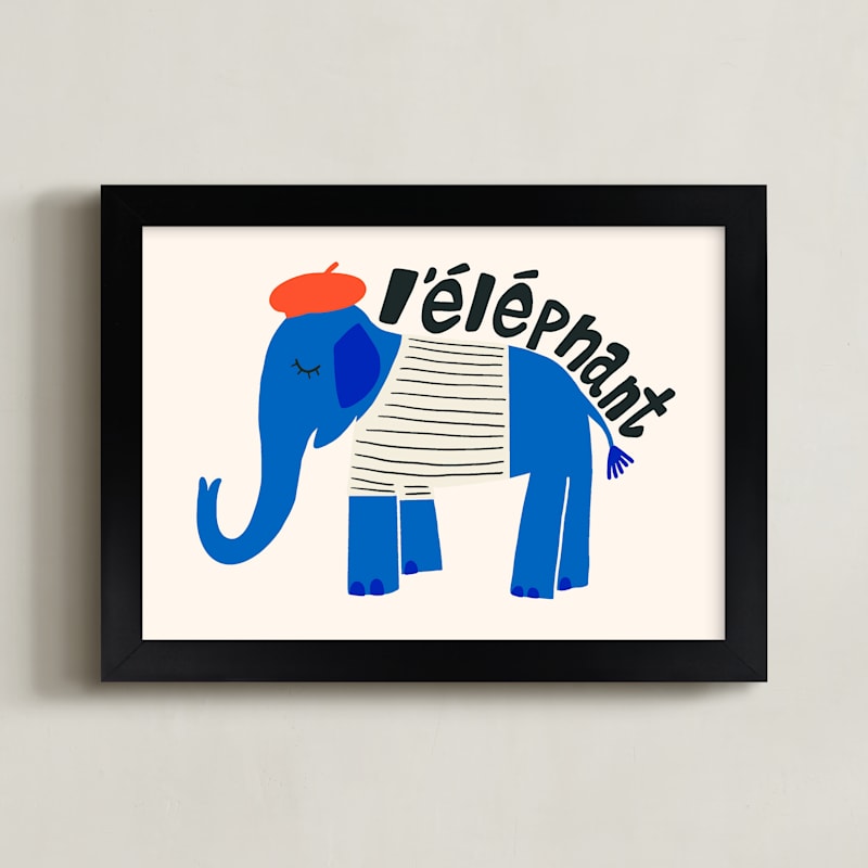 French Elephant Wall Art Prints by Kendall Minted
