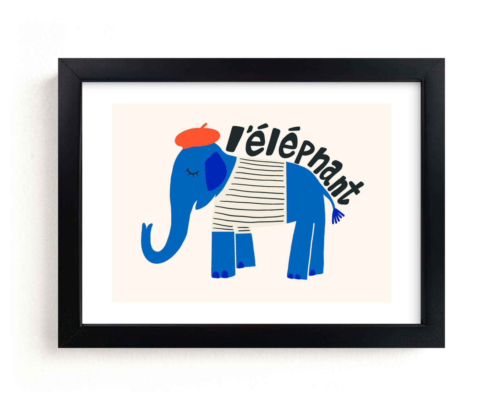 "French Elephant" - Limited Edition Art Print by Morgan Kendall in beautiful frame options and a variety of sizes.