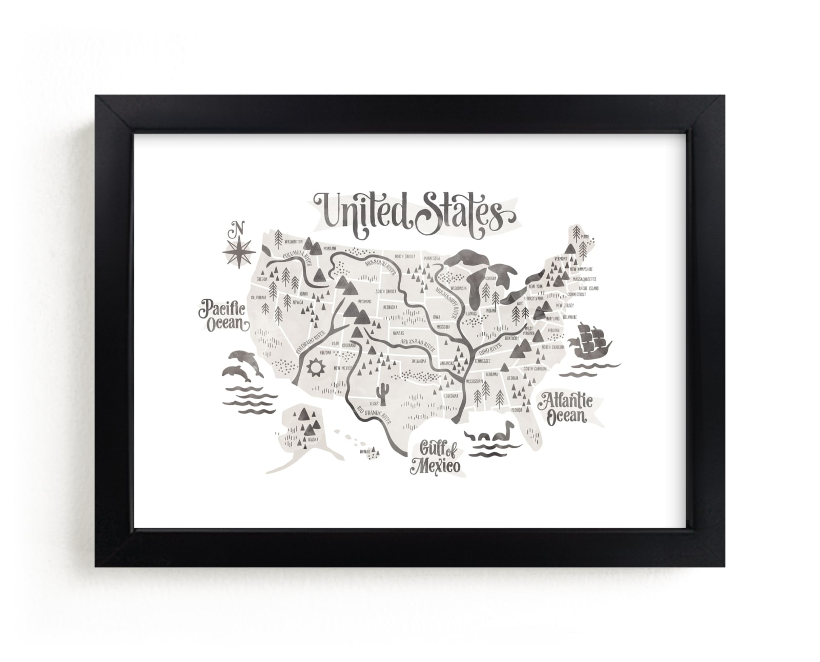 "Pirate Map" by Jessie Steury in beautiful frame options and a variety of sizes.