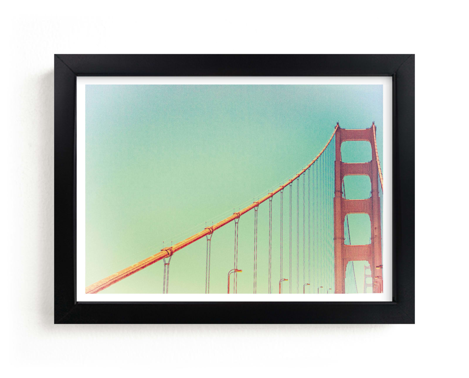"Soft Golden Gate" - Art Print by Mary Ann Glynn-Tusa in beautiful frame options and a variety of sizes.