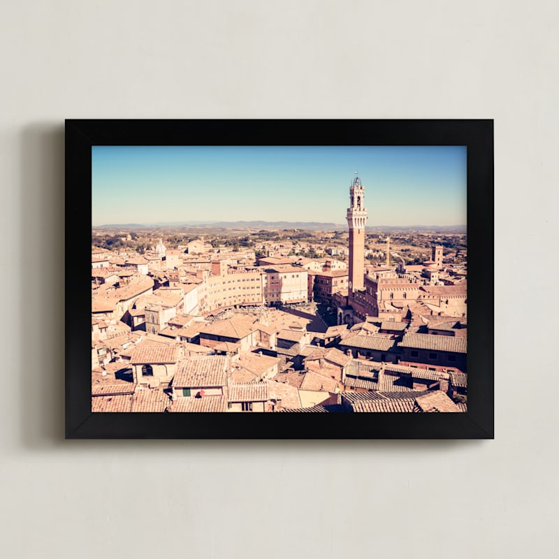 "Tuscany Escape No. 1" - Art Print in Tuscany Sun Kiss by Qing Ji - Framed