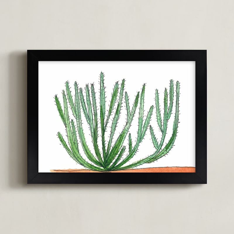 "Organ Pipe Cactus 1" - Art Print in Cactus Green by TweetSweet - Framed