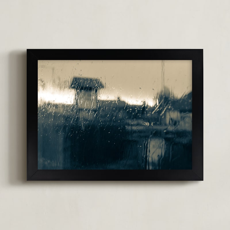 "Painted by Silent Rain" - Art Print in Sepia by Teng Wang - Framed