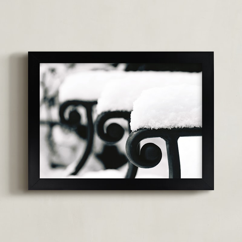 "Cold Iron" - Art Print in Black by Elky Ink - Framed