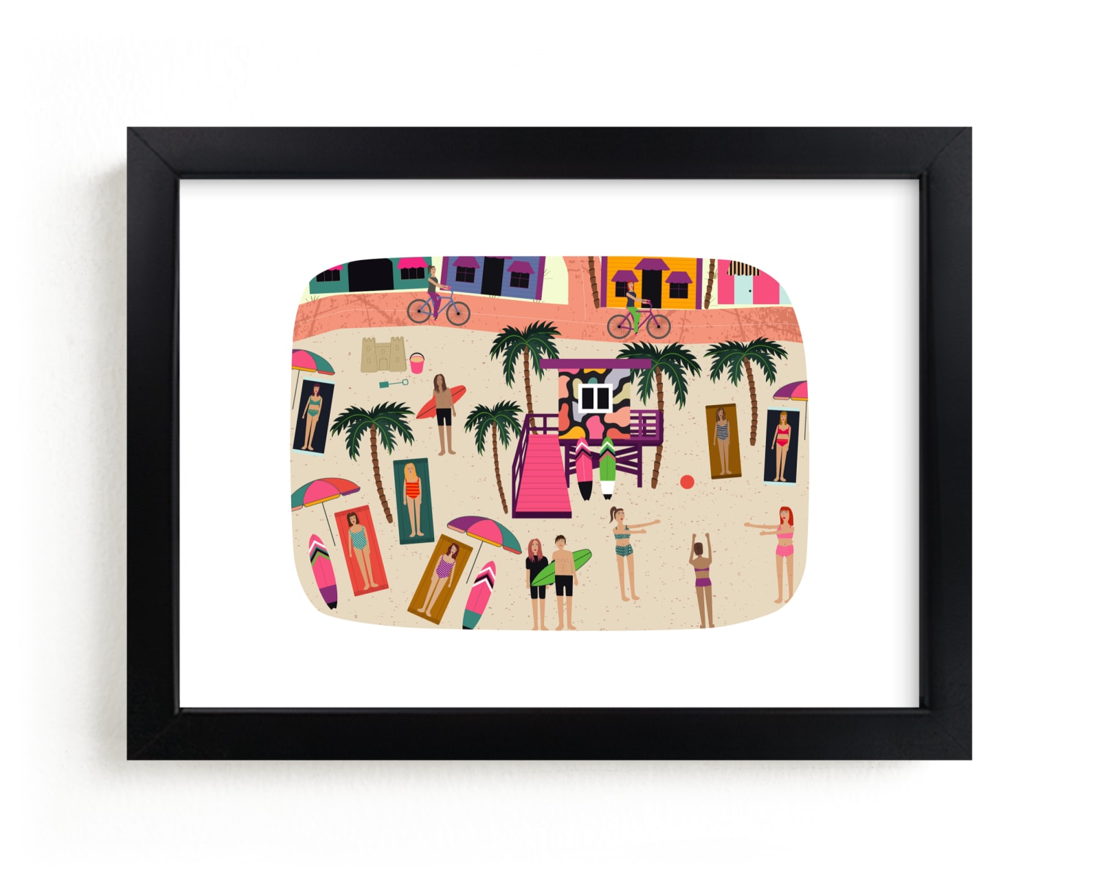 "Born For Beach Life" - Art Print by Rebecca Humphreys in beautiful frame options and a variety of sizes.
