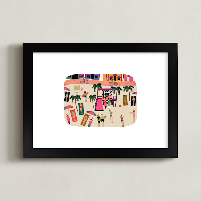 "Born For Beach Life" - Art Print by Rebecca Humphreys in beautiful frame options and a variety of sizes.