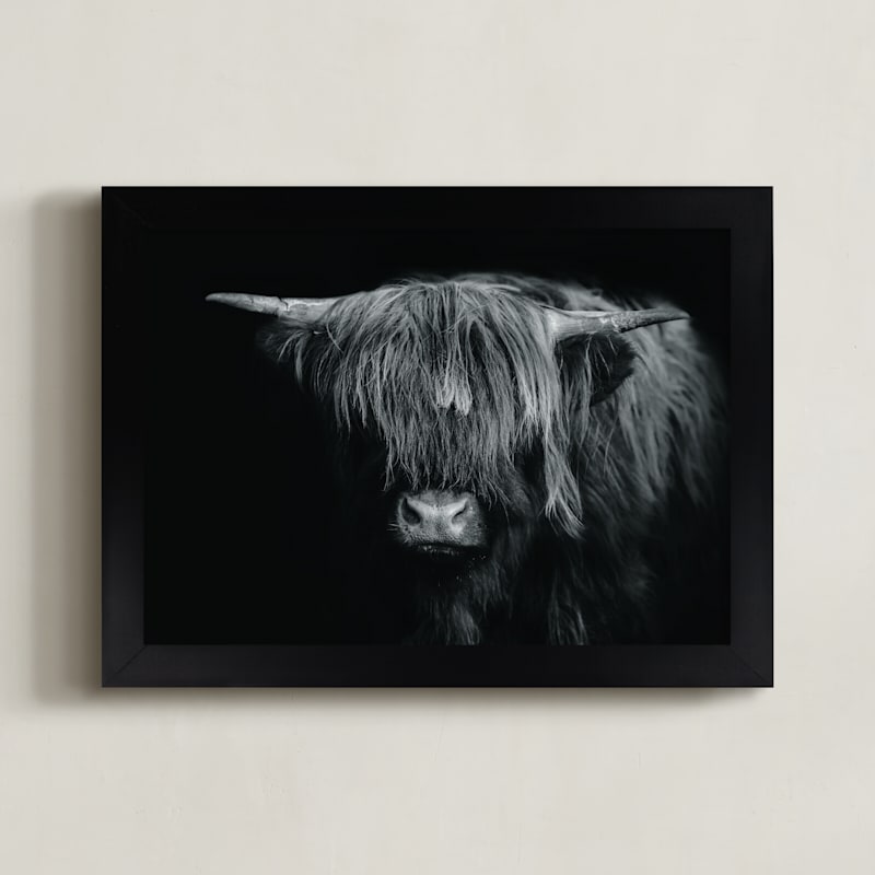 "Majestic Gaze" - Art Print in Black and White by Stephanie Brown - Framed