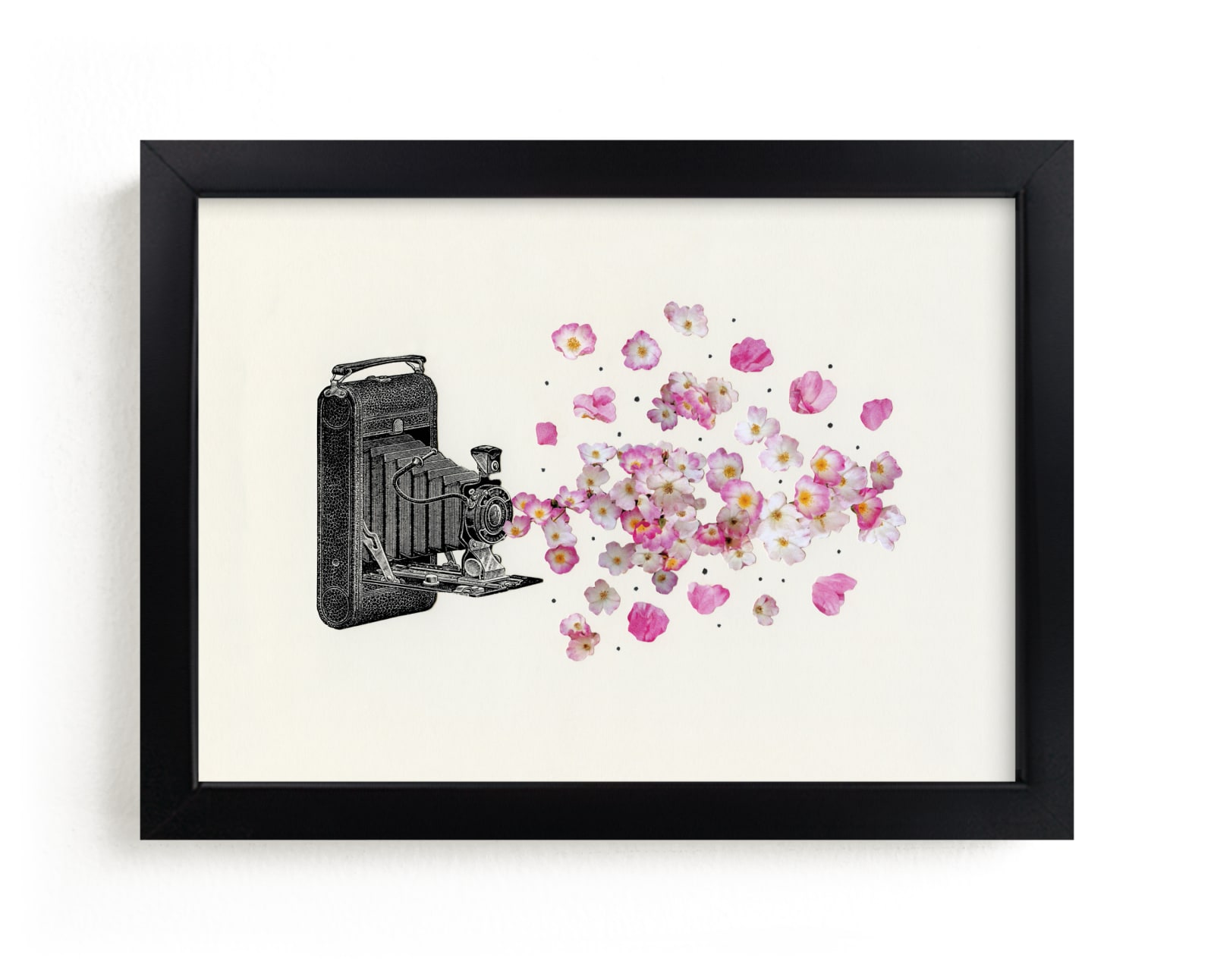 "Floral Camera" by Field and Sky in beautiful frame options and a variety of sizes.