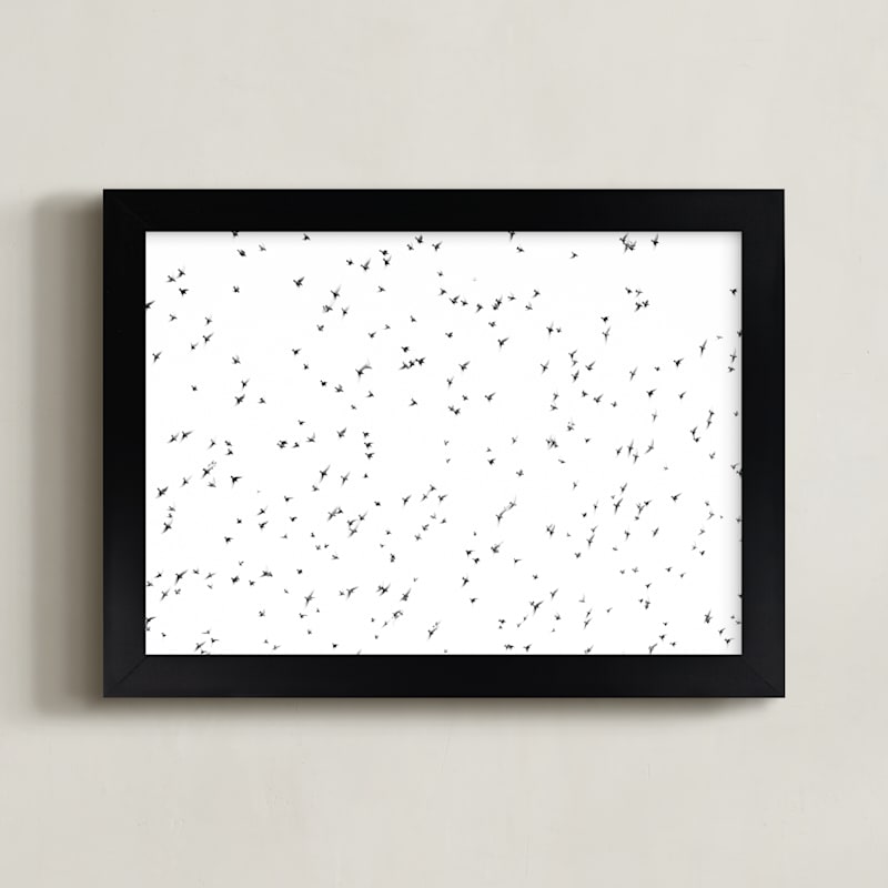 "Uccello" - Art Print in taking flight gray by Kristi Jackson - Framed
