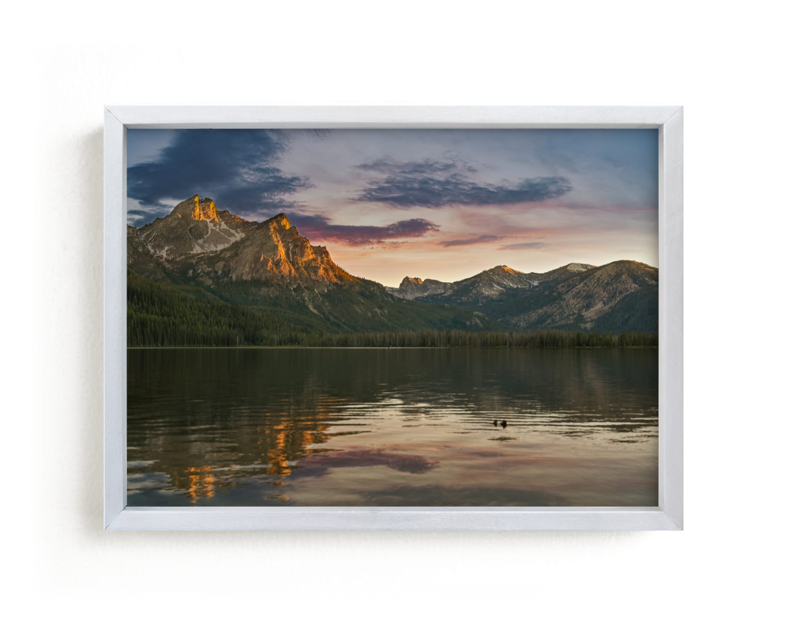"Sunset Over Stanley Lake" by Abby Ehntholt in beautiful frame options and a variety of sizes.