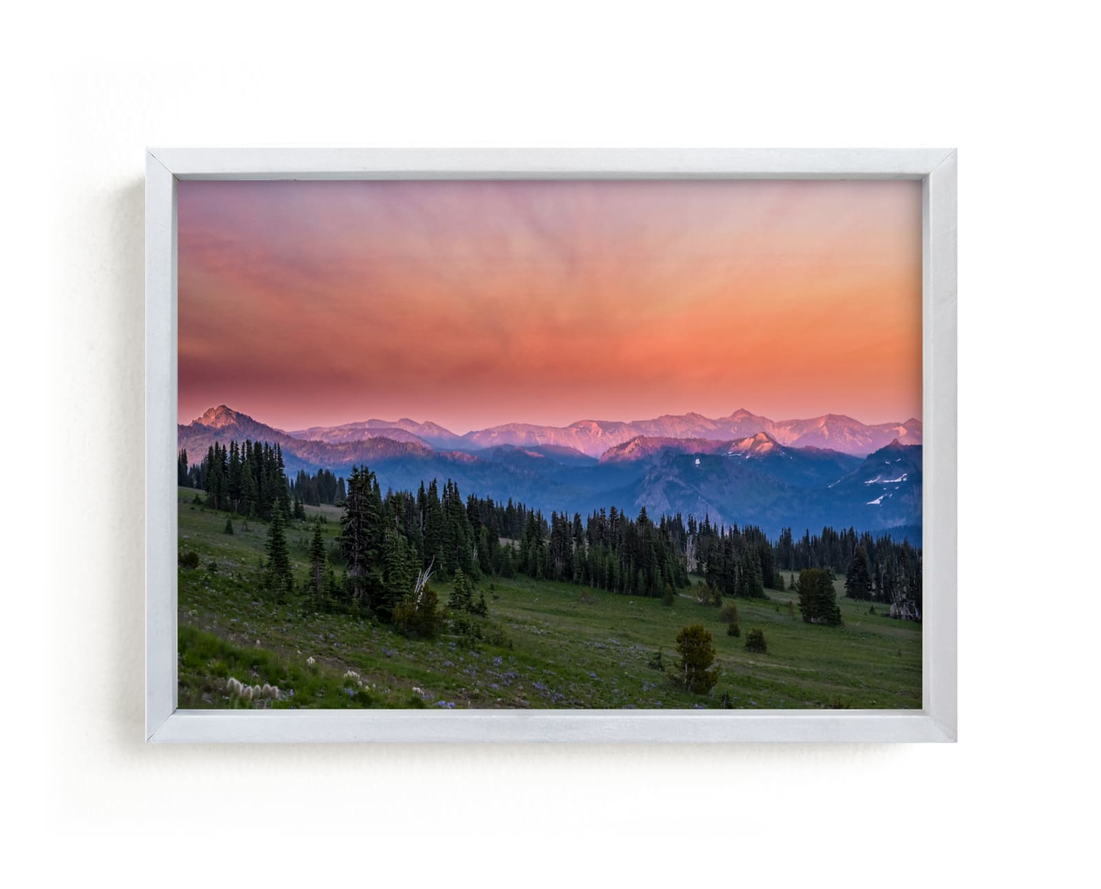 "Cascade Mountains at Sunset, Washington" by Abby Ehntholt in beautiful frame options and a variety of sizes.