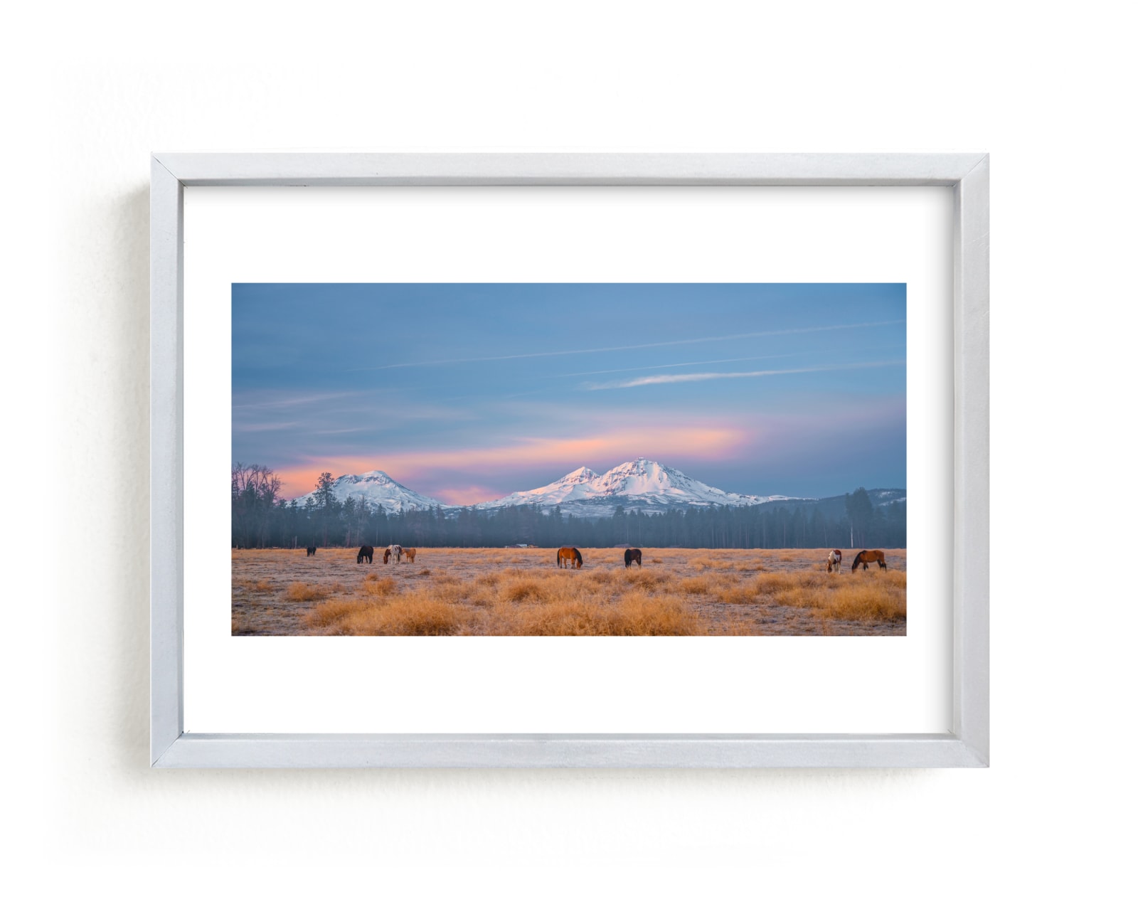 "Grazing Under The Sisters" by Abby Ehntholt in beautiful frame options and a variety of sizes.