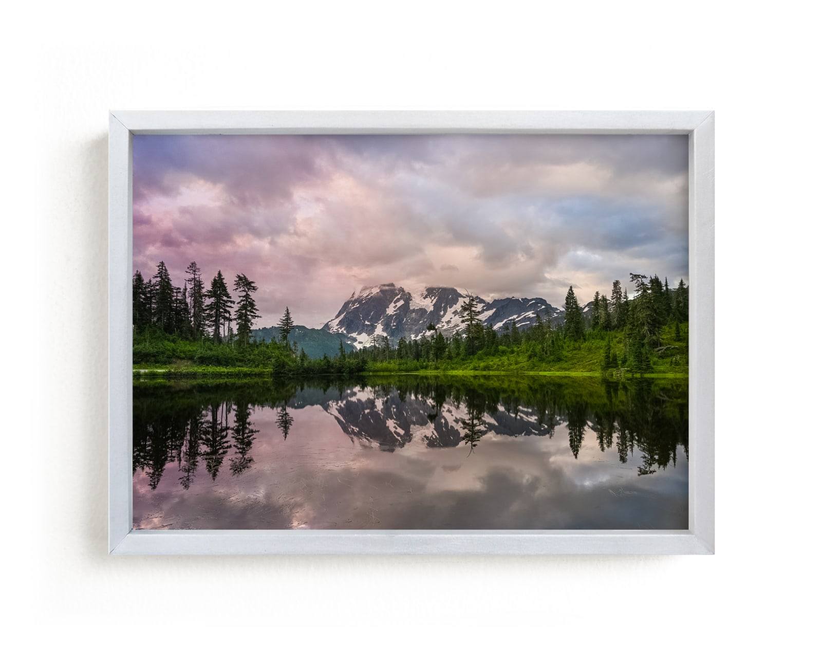 "Shy Mount Shuksan at Picture Lake" by Abby Ehntholt in beautiful frame options and a variety of sizes.