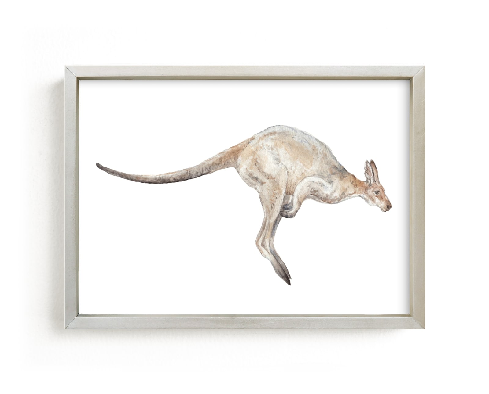 "Watercolor Leaping Kangaroo" - Limited Edition Art Print by Lauren Rogoff in beautiful frame options and a variety of sizes.