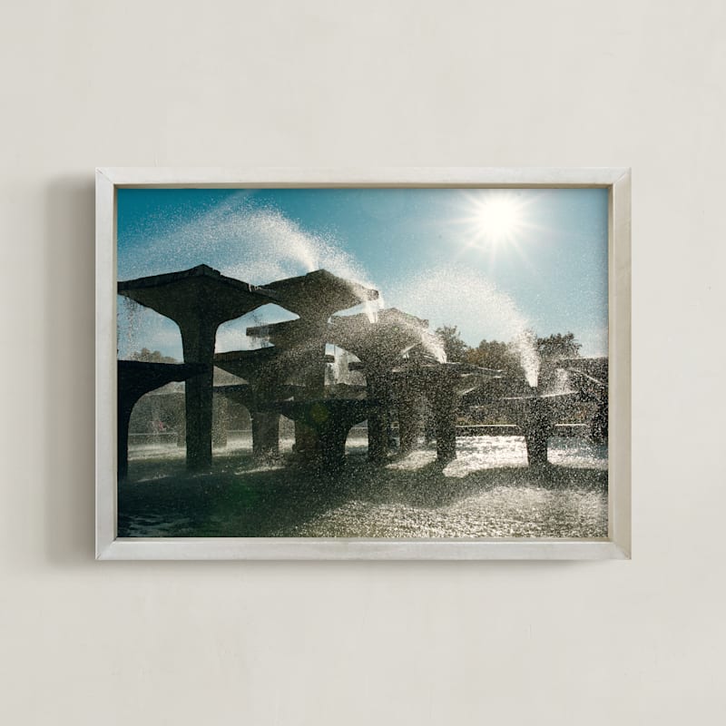 "Blue fountains" by Lying on the grass in beautiful frame options and a variety of sizes.
