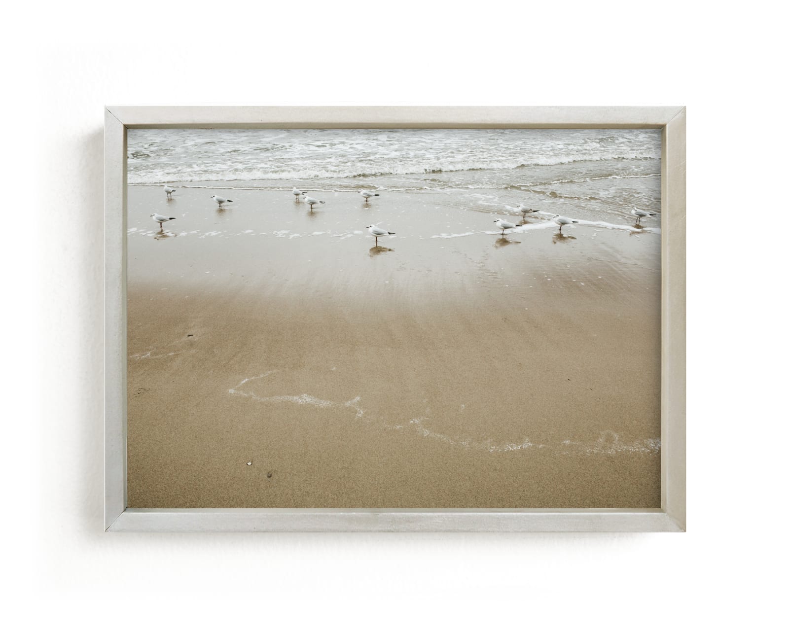 "By the sea - Seagulls " by Lying on the grass in beautiful frame options and a variety of sizes.