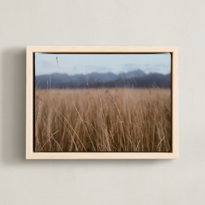 "Fields of Wheat" - Art Print in tan by Claire Duda - Framed Canvas