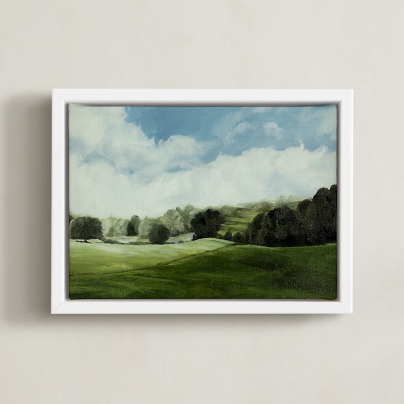 "Peace of Greens and Blues" - Art Print in Hills by Coleman Senecal - Framed Canvas