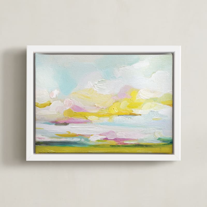 "Land of Plenty" - Art Print in Yellow by Emily Jeffords - Framed Canvas