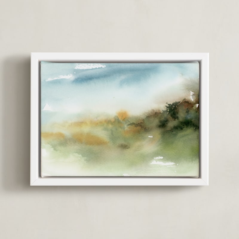 "Inbetween Spaces" - Art Print in Pine by Lindsay Megahed - Framed Canvas