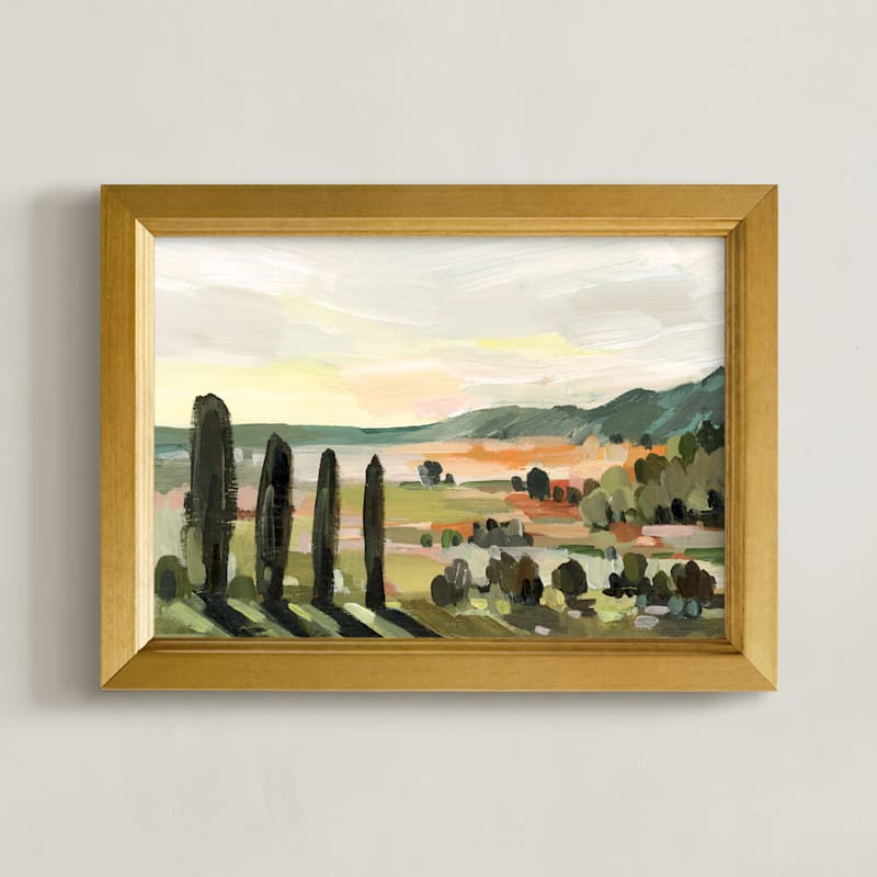 "Italian Field in Sun Glow" by Shina Choi in beautiful frame options and a variety of sizes.