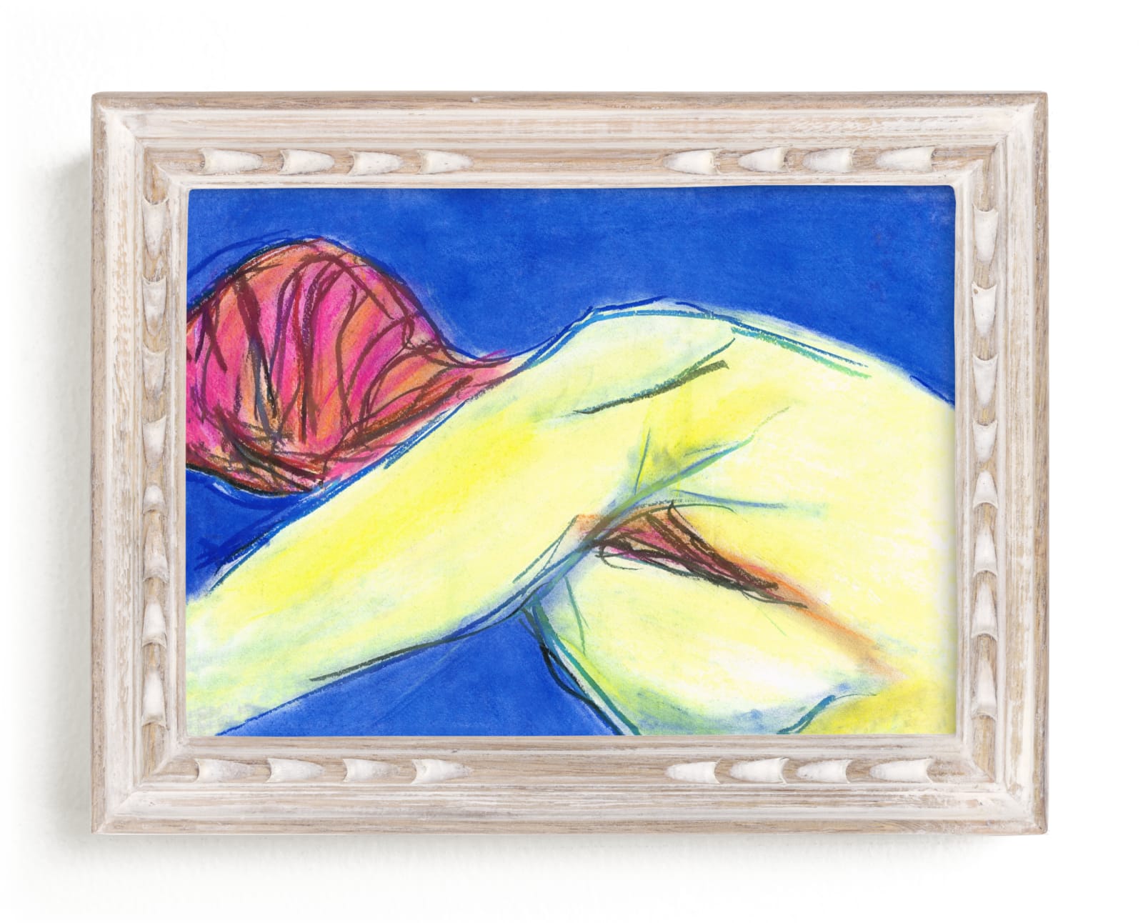 "Figure in the Blues" - Art Print by Miranda Mol in beautiful frame options and a variety of sizes.