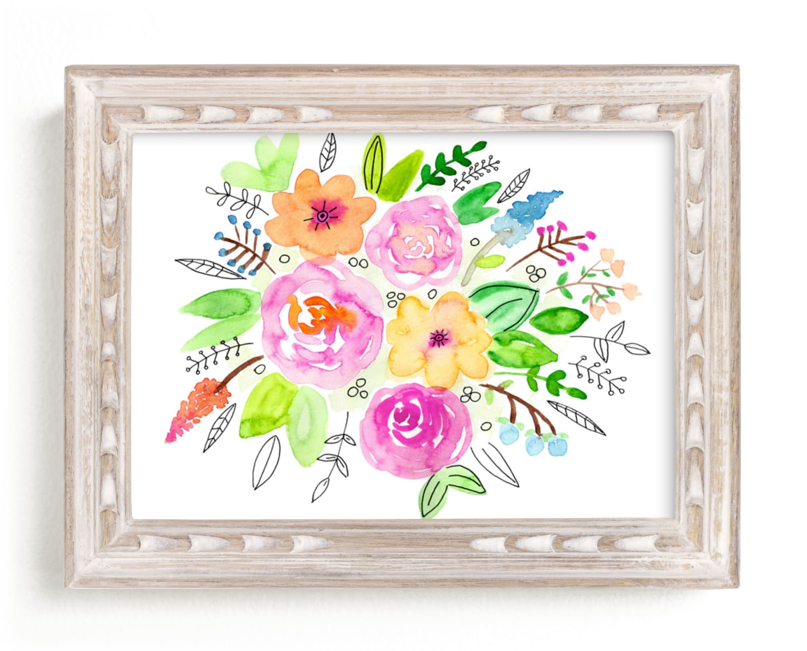 "Flourish Watercolor" - Art Print by Juliana Zimmermann in beautiful frame options and a variety of sizes.
