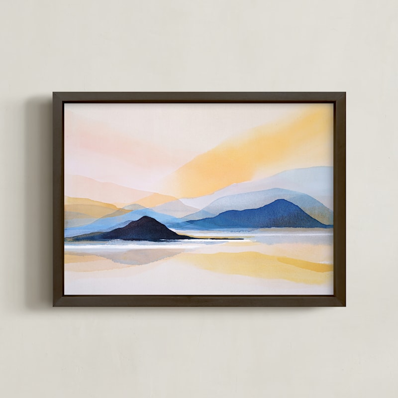 "Mountain in the calm light" - Limited Edition Art Print by Shina Choi in beautiful frame options and a variety of sizes.
