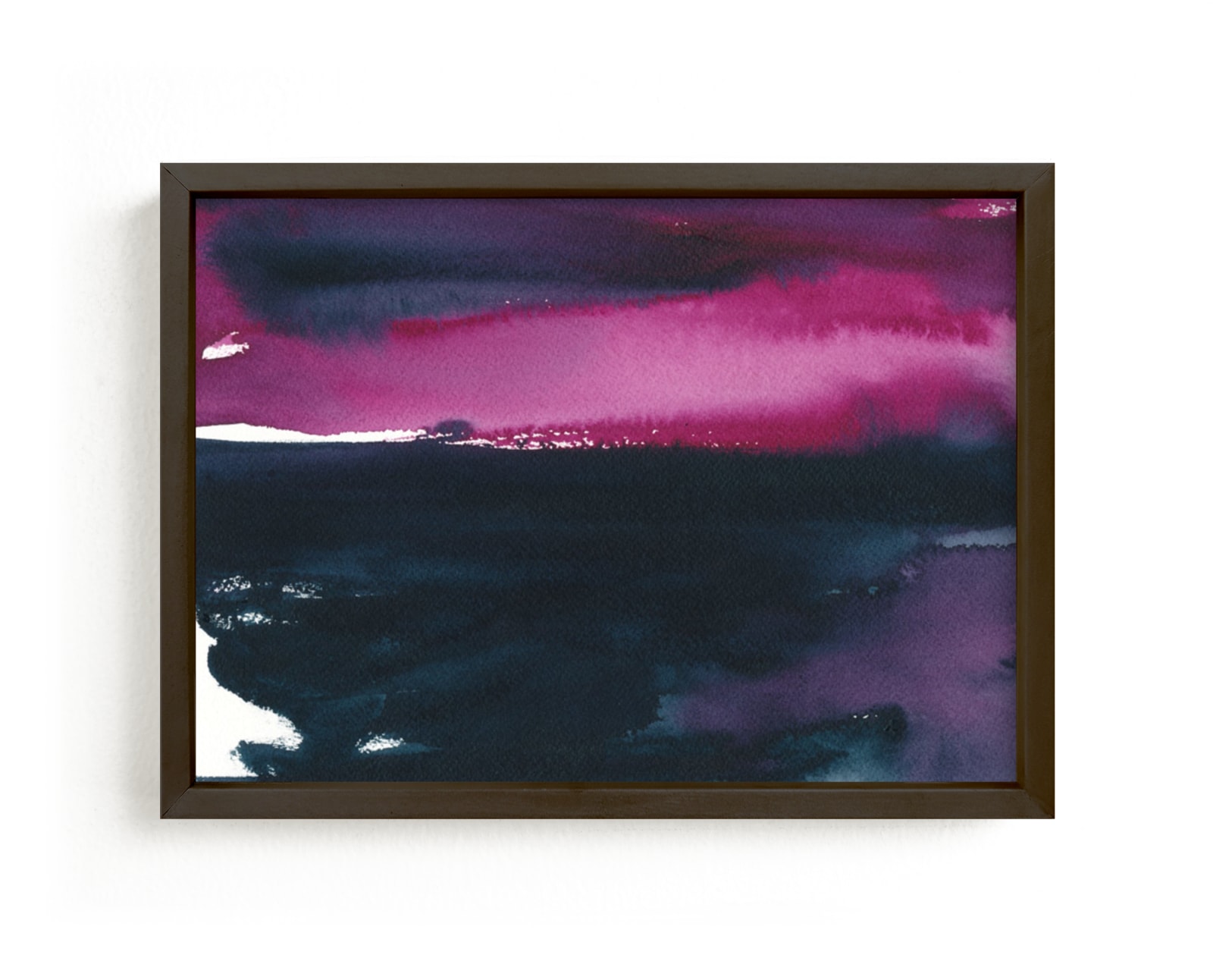 "Pink Sky Over the Water" - Art Print by Renee Anne Bouffard-McManus in beautiful frame options and a variety of sizes.