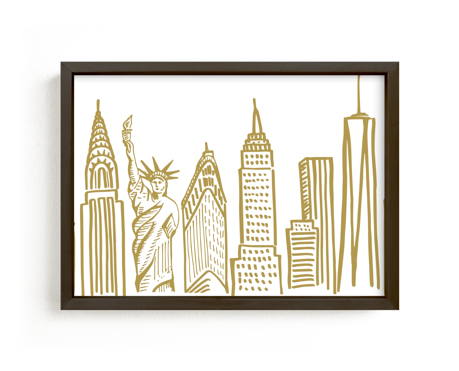 "New York City Scape" - Art Print by Abby Munn in beautiful frame options and a variety of sizes.