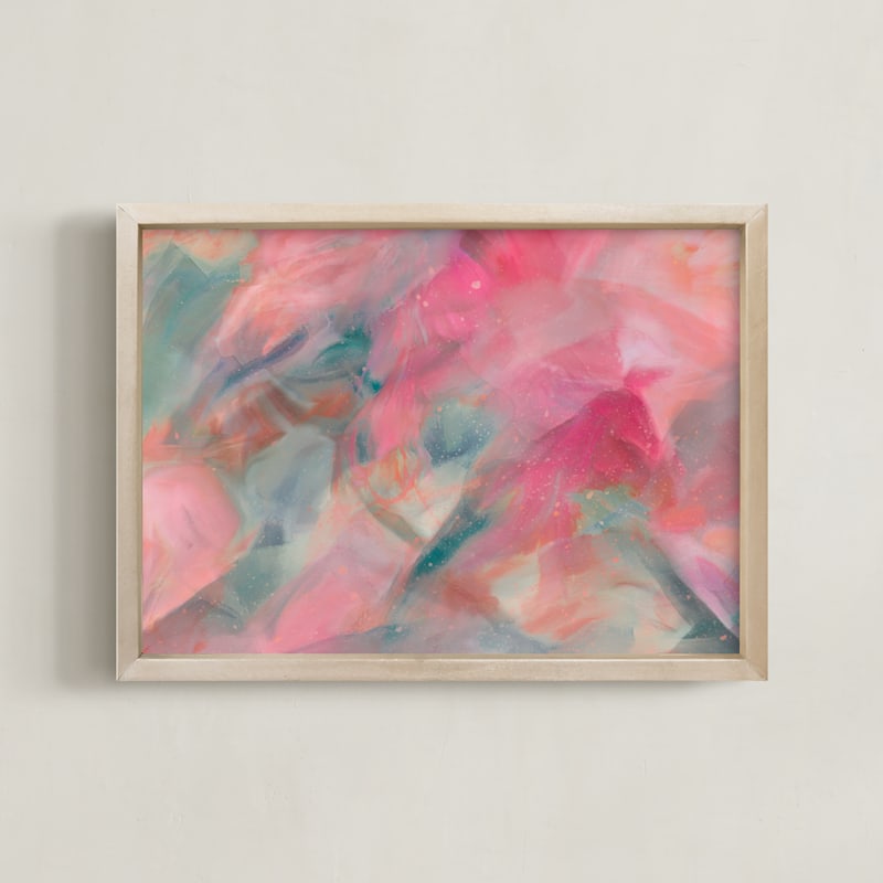"Pretty Please" - Art Print in Cotton Candy by Brooke Drake - Framed