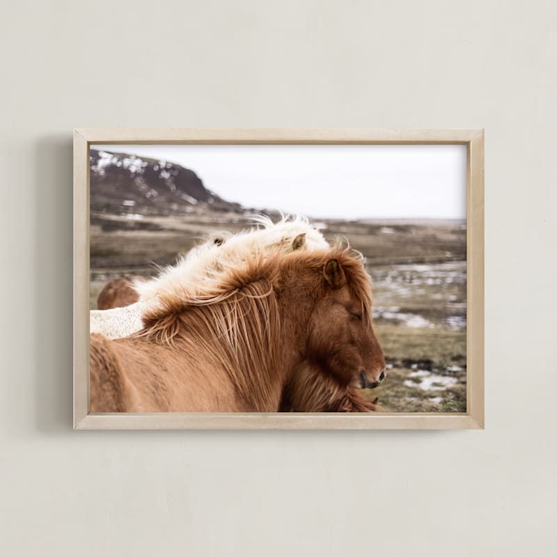 "Hestur I" - Art Print in Natural by Liz Conley - Framed