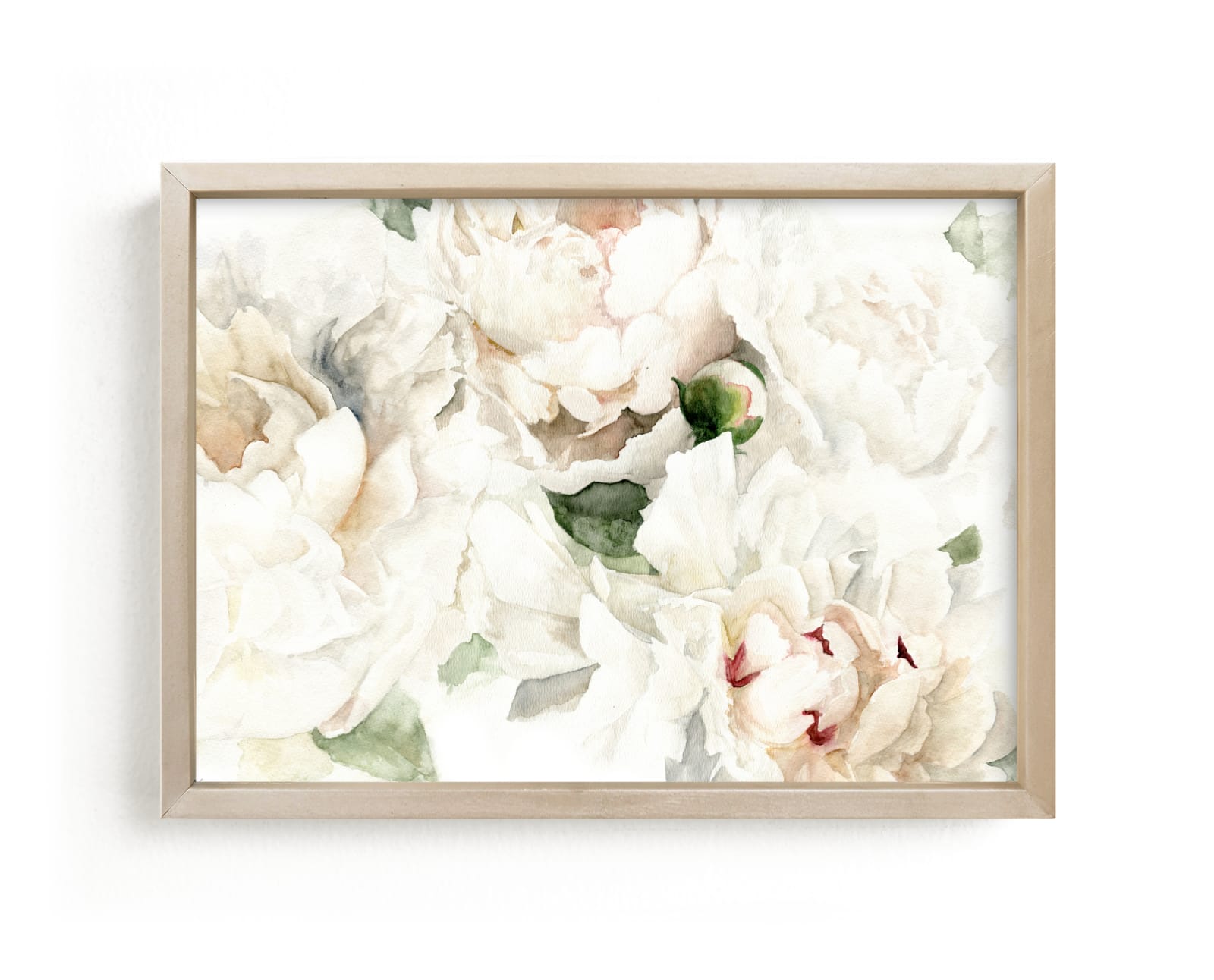 "Bushel of Ivory Peonies" by Jess Blazejewski in beautiful frame options and a variety of sizes.