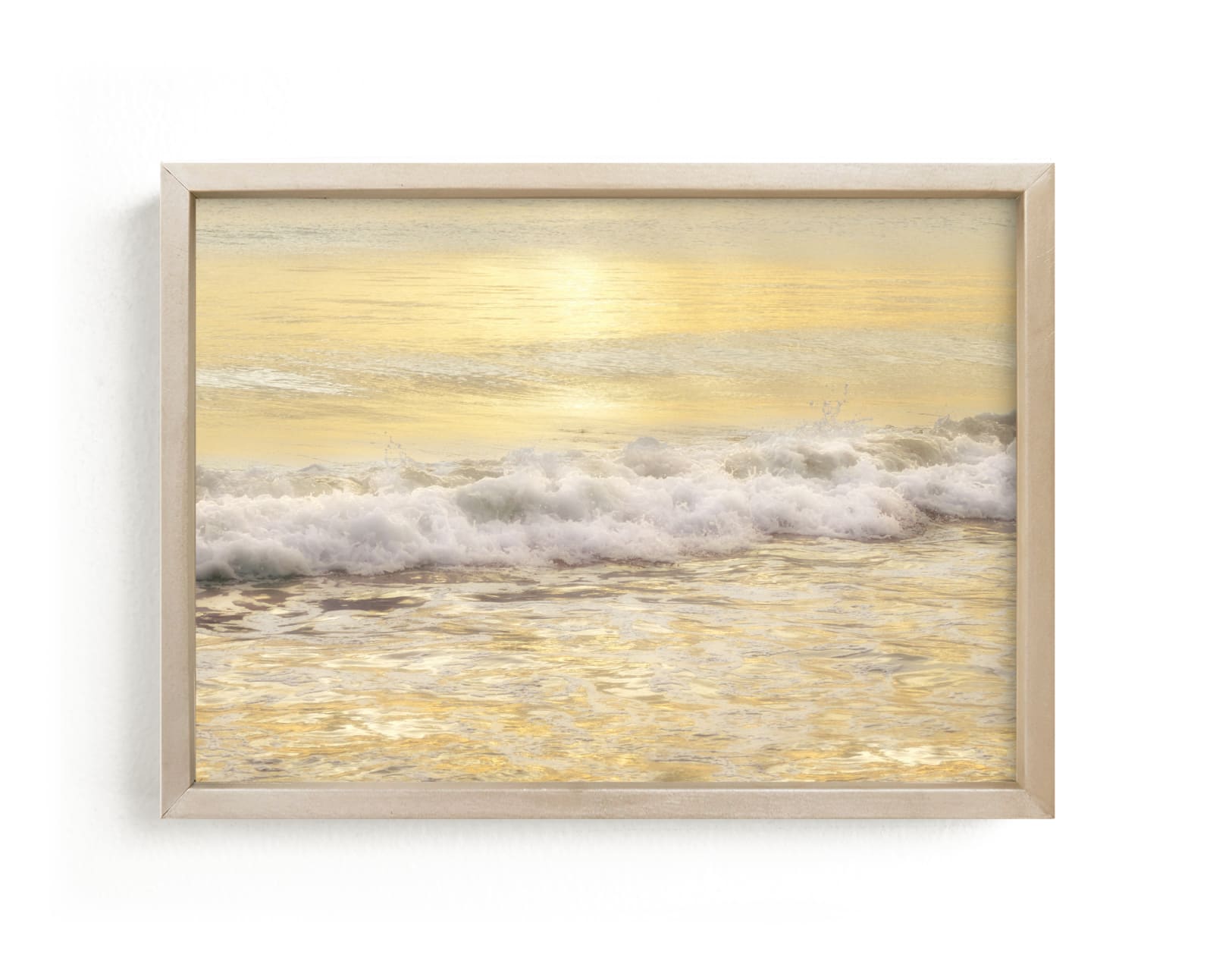 "Soft Golden Ocean" by Julia Preminger in beautiful frame options and a variety of sizes.